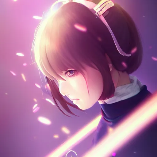 Image similar to high school girl shattering dimensions, digital anime art, wlop, sakimimichan, ilya kuvshinov, artgerm