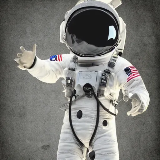 Image similar to realistic photo zombie astronaut floating textLuke