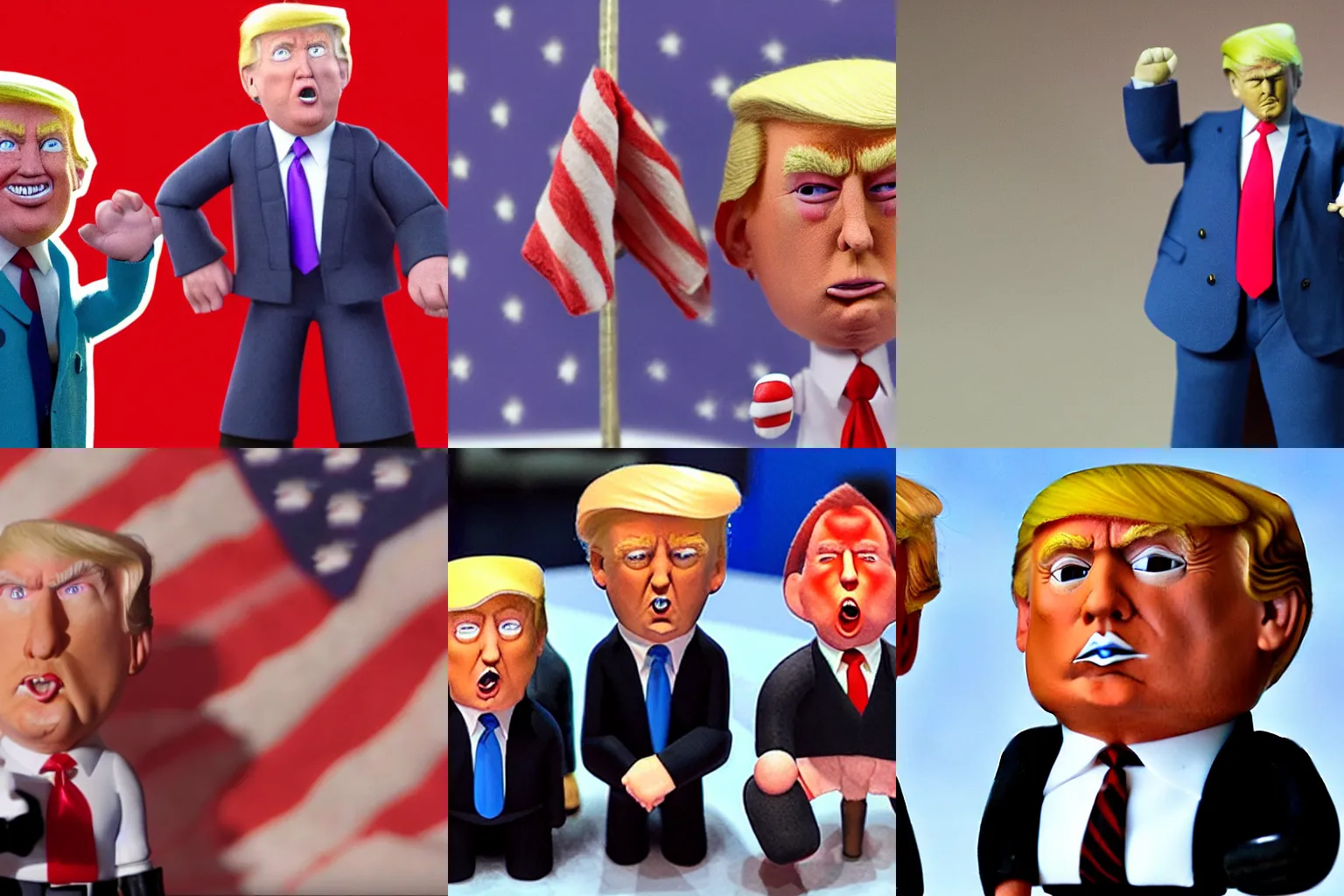 Prompt: a claymation of Donald trump