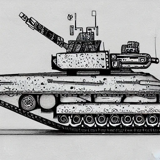 Image similar to daoist battle tank painted in white and black yin - yag symbol blasting away at dystopia, cosmos backdrop, detailed pencil drawing escher style xenopunk alien aesthetics