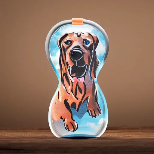 Prompt: a water bottle in the shape of a dog, product photography, 4 k, ultra realistic