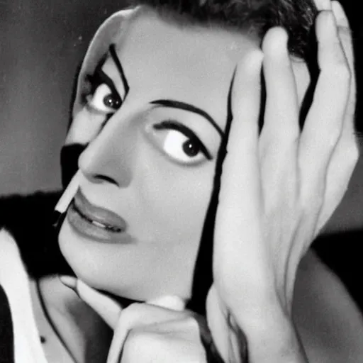 Image similar to joan crawford smoking a joint, photo journalism