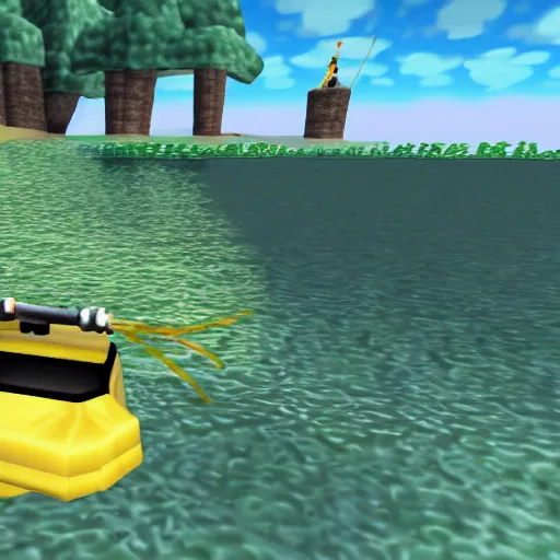 Image similar to screenshot of a nintendo 6 4 game about fishing
