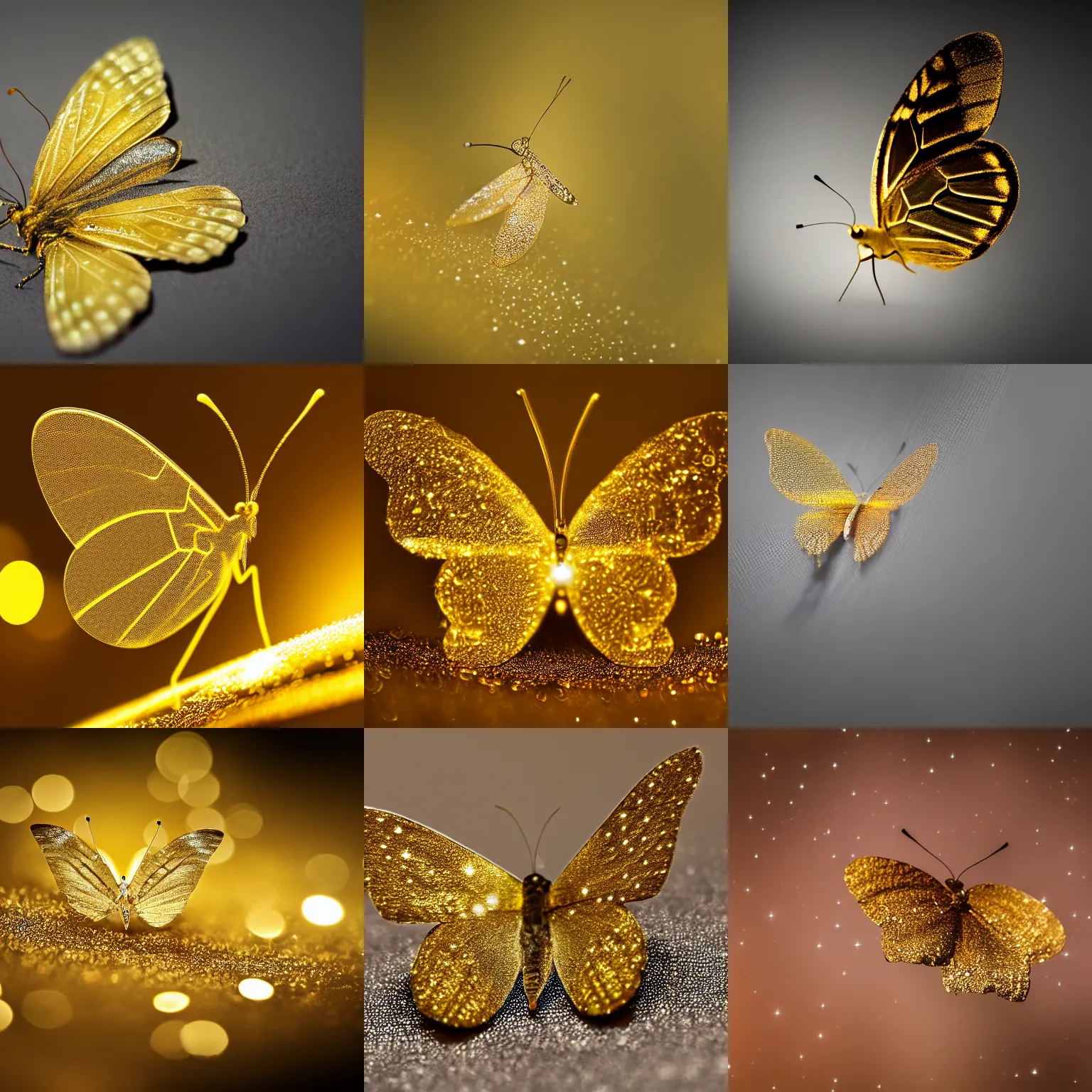 Whimsical Fantasy Flight of Gold Butterflies All of Maximalist with ·  Creative Fabrica