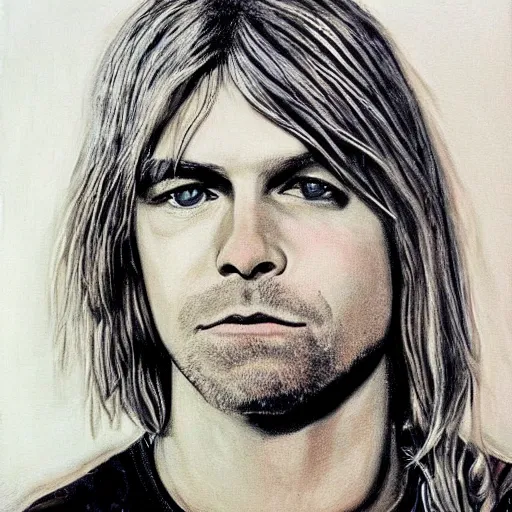 Prompt: Kurt cobain face portrait,