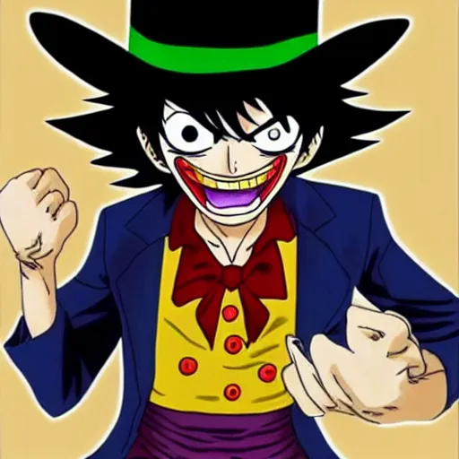 Image similar to Luffy as The Joker