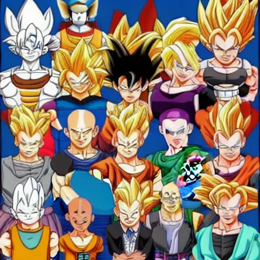 Image similar to disney style, dragon ball z characters