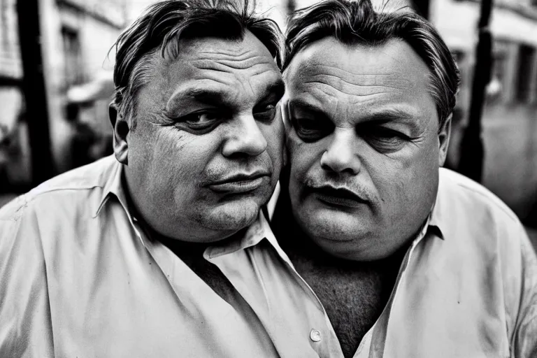 Prompt: fat viktor orban by peter lindbergh