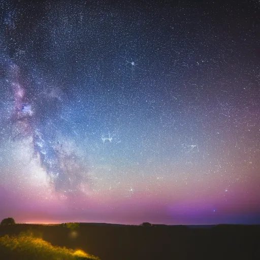 Image similar to HD Dslr professional photograph of landscape and a sky full of stars