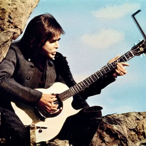 Image similar to davy jones playing guitar on the the flying dutchman