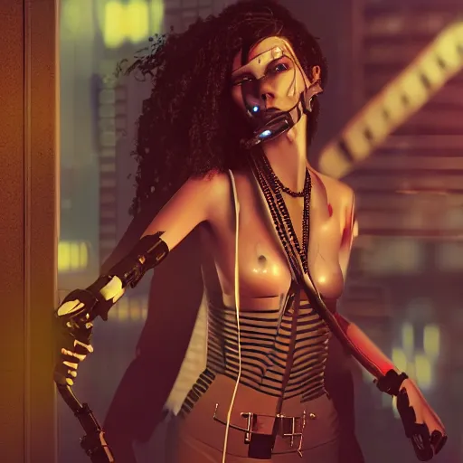 Image similar to cyberpunk woman, cigarette dangling, grenade in hand, by pascal blanche, ultradetailed, 8 k