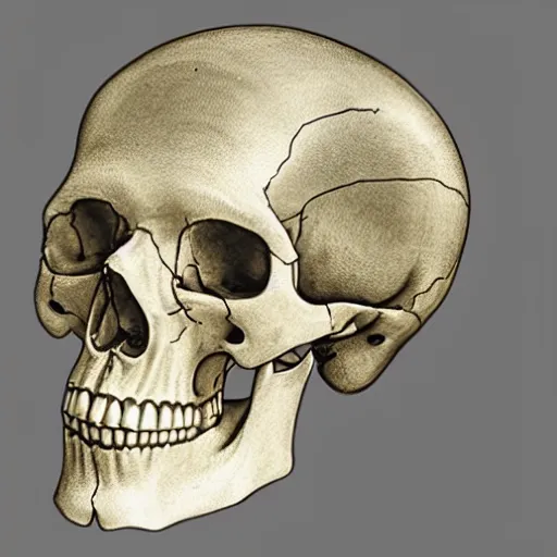 Image similar to human skull cross section