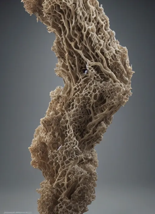 Prompt: high intricate sculpture of waves of tremella - fuciformis, maria panfilova, andrea savchenko, mike kime, ludovic plouffe, qi sheng luo, oliver cook, trending on artstation