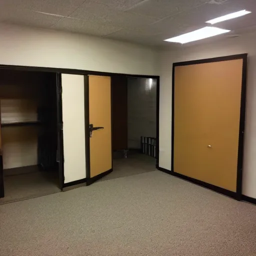 Image similar to low quality photo of the backrooms