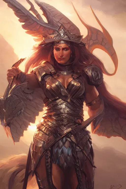 Image similar to amazon valkyrie athena, d & d, fantasy, portrait, highly detailed, headshot, digital painting, trending on artstation, concept art, sharp focus, illustration, art by artgerm and greg rutkowski and magali villeneuve