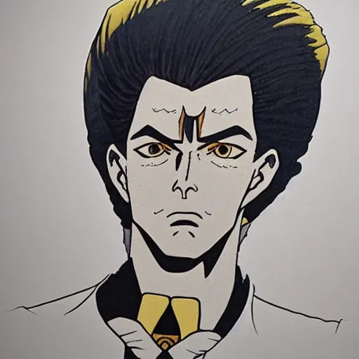 Image similar to portrait of jotaro kujo, hirohiki araki