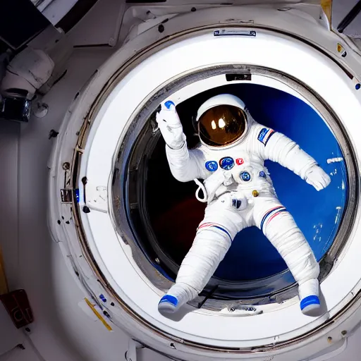Prompt: Photograph of an astronaut stuck in a giant washing machine. 8k resolution.