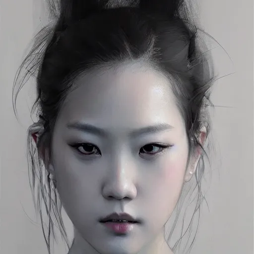 Image similar to kim jisoo, blackpink, hyperrealistic portrait, bladerunner street, art of elysium by jeremy mann and alphonse mucha, fantasy art, photo realistic, dynamic lighting, artstation, poster, volumetric lighting, very detailed face, 4 k, award winning