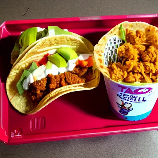 Prompt: taco bell kfc meal
