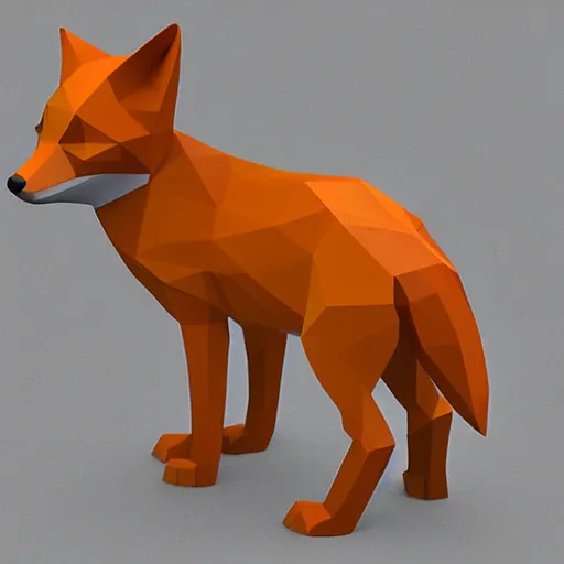 Prompt: low polygon fox 3d