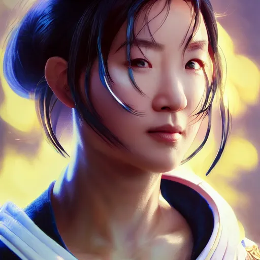 Prompt: portrait of chun li, au naturel, hyper detailed, digital art, trending in artstation, cinematic lighting, studio quality, smooth render, unreal engine 5 rendered, octane rendered, art style by klimt and nixeu and ian sprigger and wlop and krenz cushart.