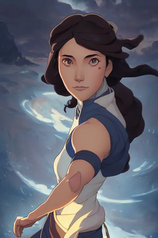 Image similar to Korra from The Legend of Korra, fantasy, intricate, elegant, highly detailed, digital painting, artstation, concept art, matte, sharp focus, illustration, art by Artgerm and Greg Rutkowski and Alphonse Mucha