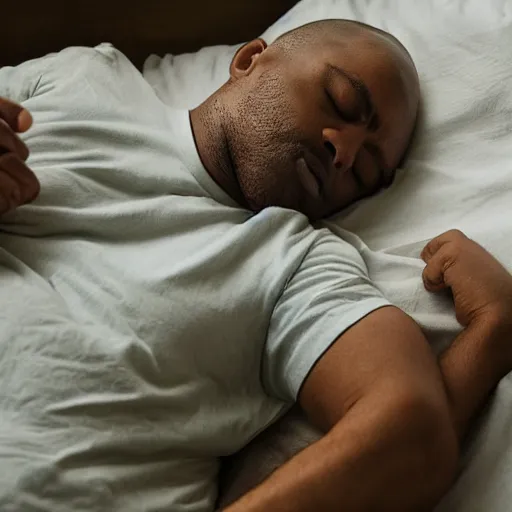 Image similar to a man sleeping, snoring