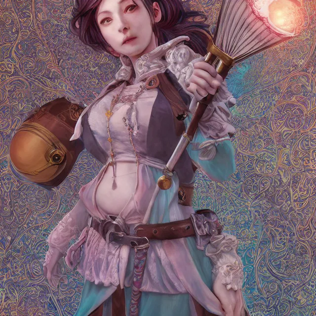 Image similar to the portrait of neutral good colorful female cleric bard as absurdly beautiful, gorgeous, elegant, skinny gravure idol, an ultrafine hyperdetailed illustration by kim jung gi, irakli nadar, intricate linework, sharp focus, bright colors, octopath traveler, final fantasy, unreal engine 5 highly rendered, global illumination, radiant light, detailed and intricate environment