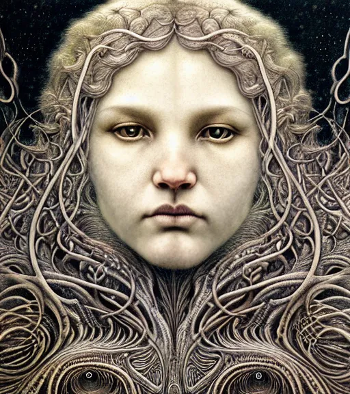 Image similar to detailed realistic beautiful manul goddess face portrait by jean delville, gustave dore, iris van herpen and marco mazzoni, art forms of nature by ernst haeckel, art nouveau, symbolist, visionary, gothic, neo - gothic, pre - raphaelite, fractal lace, intricate alien botanicals, ai biodiversity, surreality, hyperdetailed ultrasharp octane render