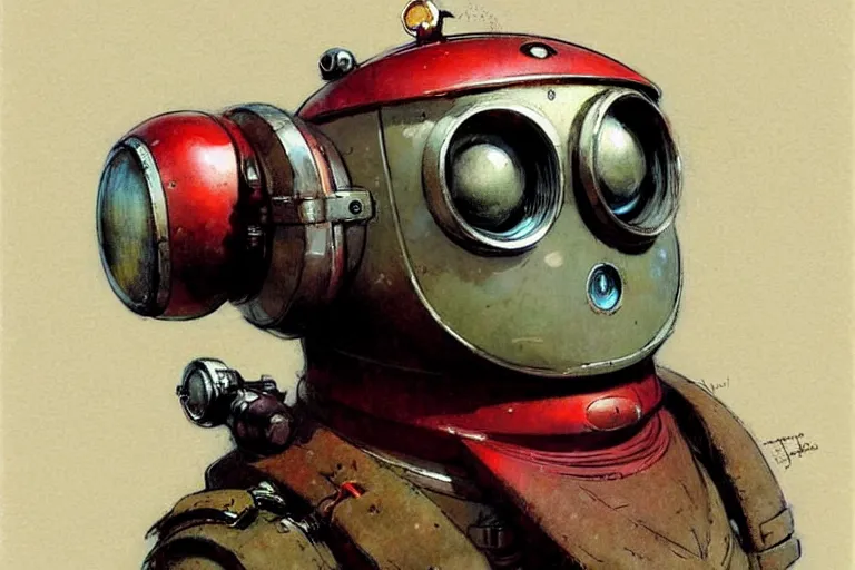 Image similar to adventurer ( ( ( ( ( 1 9 5 0 s retro future robot android fat wise old owl android. muted colors. ) ) ) ) ) by jean baptiste monge!!!!!!!!!!!!!!!!!!!!!!!!! chrome red