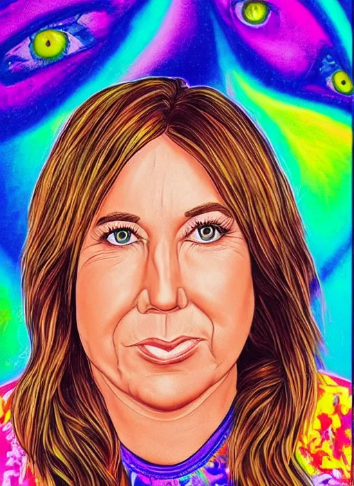 Image similar to highly detailed ultra realistic portrait of discheveled alex jones by lisa frank