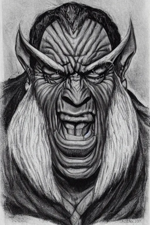 Prompt: a portrait of an orc by j. r. r. tolkien