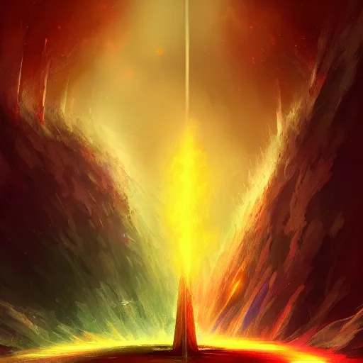 Image similar to concept art for the final act of the universe seconds before it unites into the holy fire of perfect love!! final victory of order over disorder!! final defeat of entropy! galactic scale!! digital painting, artstation, smooth, sharp focus