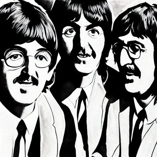 Image similar to The beatles, honeycomb art, digital art