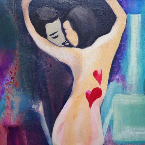 Image similar to to be in love unrequited, painting