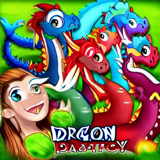 Prompt: dragon party