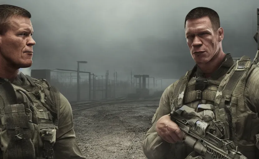 Image similar to John cena deminating in escape from tarkov