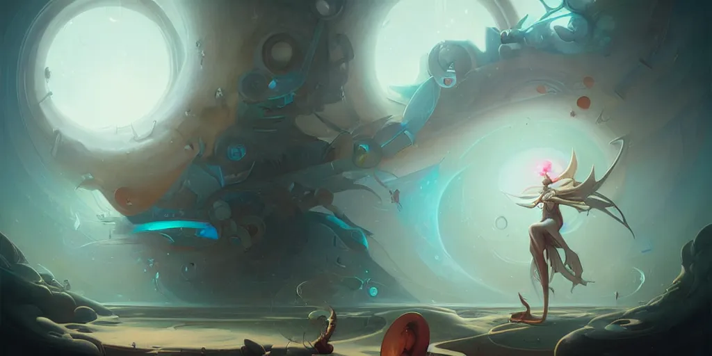 Image similar to a glimpse of the mechanism of dreaming by peter mohrbacher