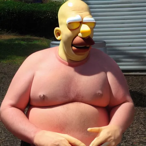 Image similar to i saw this guy the other day he looked exactly like Homer Simpson. here's the pictures