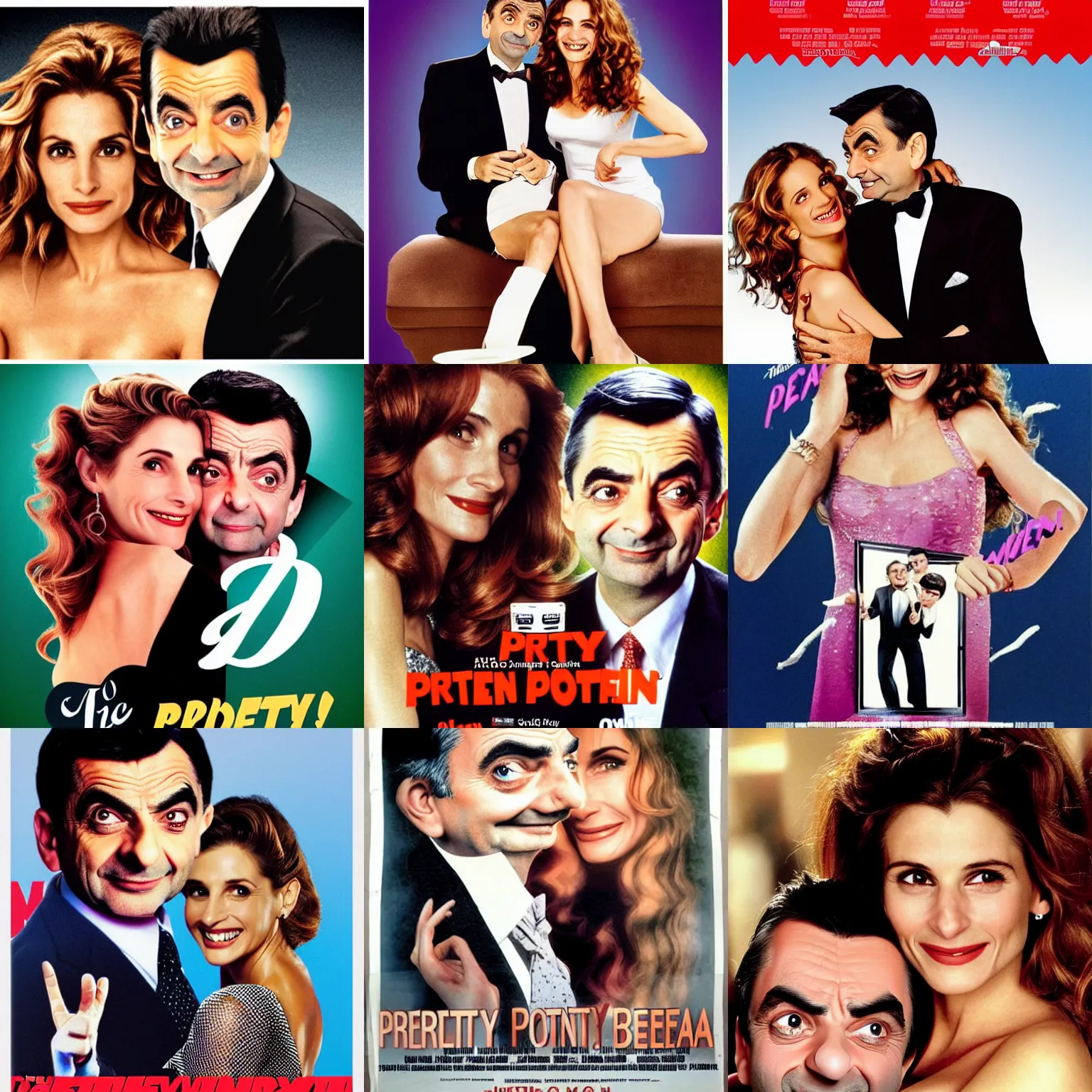Prompt: The film poster of pretty woman but with Mr Bean instead of Julia Roberts