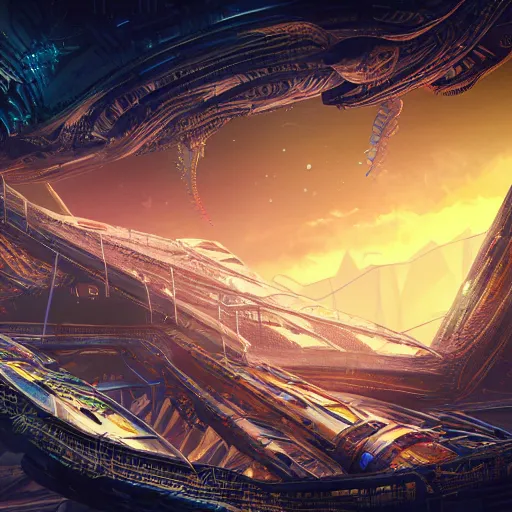 alien superstructure, intricate, detailed, vibrant | Stable Diffusion ...