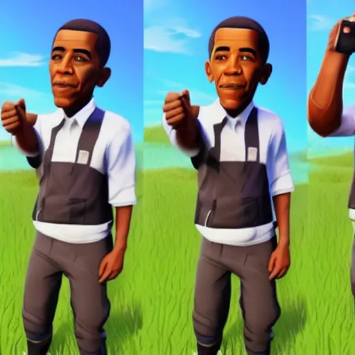 Image similar to barack obama as a fortnite skin