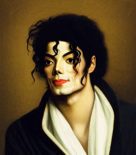 Image similar to portrait of michael jackson by frederic leighton, high quality, high detail