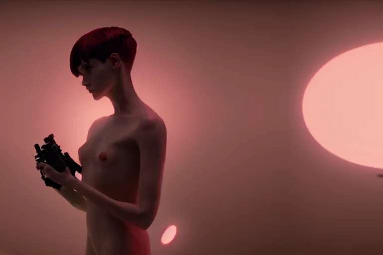 Image similar to vfx film, love death and robots, flat color profile low - key lighting award winning photography arri alexa cinematography, hyper real photorealistic cinematic, atmospheric cool colorgrade