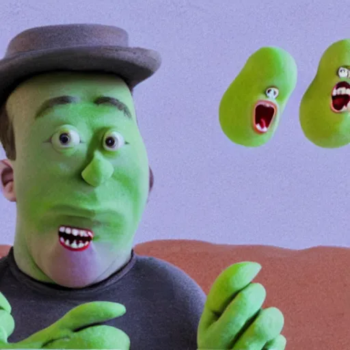 Image similar to elon musk as a melon, hyperrealistic, claymation, volumetric lighting, 3 5 mm film still, concept art