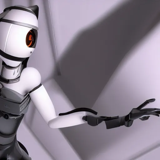 Image similar to photo of glados, realistic, sharp focus