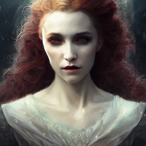 Prompt: Majestic and regal portrait of a female vampire, intricate, epic, elegant, menacing, fantasy, highly detailed, digital painting, hard focus, beautiful volumetric lighting, epic light, ultra detailed, by Leesha Hannigan, Ross Tran, Thierry Doizon, Kai Carpenter, Ignacio Fernández Ríos