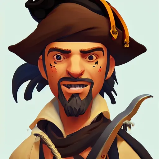 Image similar to painting jack the pirate on sea of thieves game avatar hero smooth face median photoshop filter cutout vector behance hd by jesper ejsing, by rhads, makoto shinkai and lois van baarle, ilya kuvshinov, rossdraws, illustration, art by ilya kuvshinov and gustav klimt