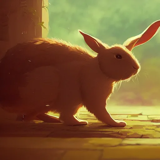 Image similar to cute rabbit by victo ngai and andreas rocha and greg rutkowski trending on artstation unreal engine 8 k hd wallpaperjpeg artifact blur