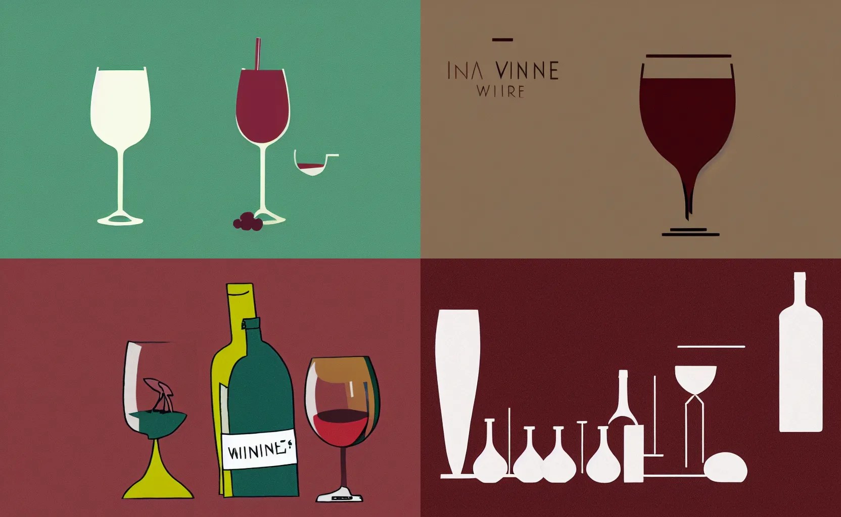 Prompt: a minimalist illustration about wine